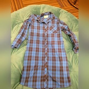 🍓3 for $15 BC Clothing Blue Plaid Tunic Dress Longsleeve
